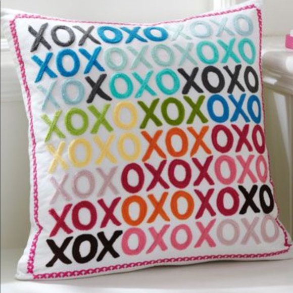 Pottery Barn Teen Other - Pottery Barn Teen Rainbow XO Pillow Cover Love Hugs Kisses Valentine's Day
